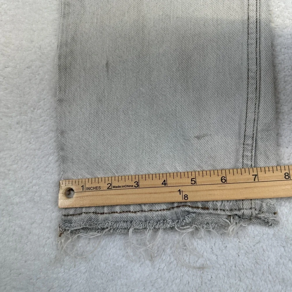 Levi's 501 Made‎ in USA Distressed Grey Wash Jeans W32 L34 Altered Raw Hem